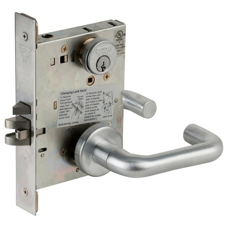 Schlage Electrified Mortise Lock, Fail Secure, Standard Cylinder, 12/24VDC, RX Switch, Satin Chrome L9092EUP 03A 626 RX